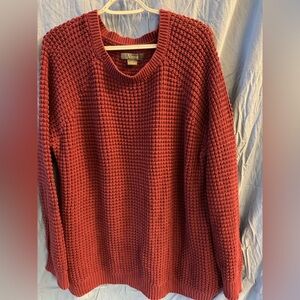 Natural Reflections Waffle Knit Sweater - Deep Red